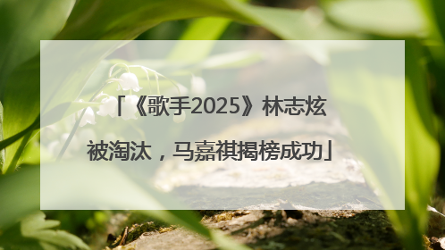 《歌手2025》林志炫被淘汰，马嘉祺揭榜成功