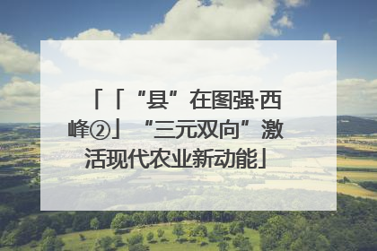 「“县”在图强·西峰②」“三元双向”激活现代农业新动能