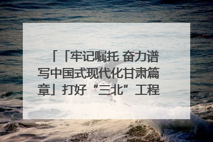 「牢记嘱托 奋力谱写中国式现代化甘肃篇章」打好“三北”工程攻坚战 筑牢国家西部生态安全屏障