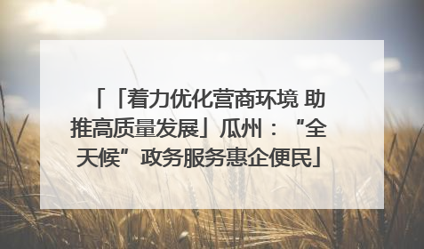 「着力优化营商环境 助推高质量发展」瓜州：“全天候”政务服务惠企便民
