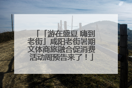 「游在盛夏 嗨到老街」咸阳老街暑期文体商旅融合促消费活动周预告来了！