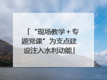 “现场教学＋专题党课”为支点建设注入水利动能
