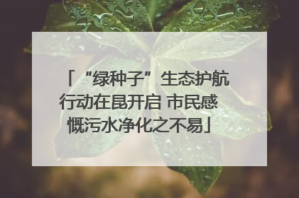“绿种子”生态护航行动在昆开启 市民感慨污水净化之不易