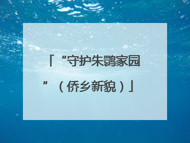 “守护朱鹮家园”（侨乡新貌）
