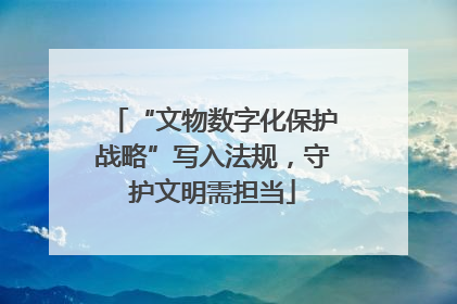 “文物数字化保护战略”写入法规，守护文明需担当
