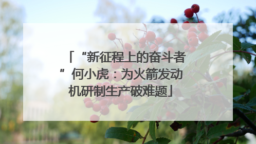 “新征程上的奋斗者”何小虎：为火箭发动机研制生产破难题