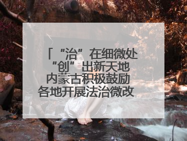 “治”在细微处 “创”出新天地 内蒙古积极鼓励各地开展法治微改革 小创新