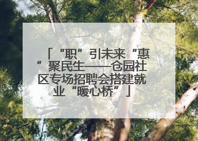 “职”引未来“惠”聚民生——仓园社区专场招聘会搭建就业“暖心桥”