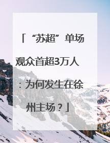 “苏超”单场观众首超3万人：为何发生在徐州主场？