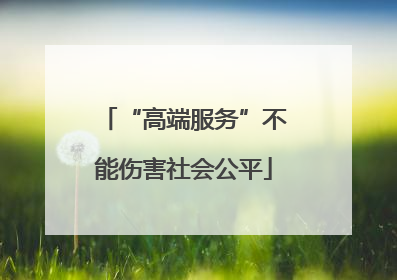 “高端服务”不能伤害社会公平