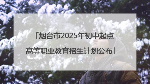 烟台市2025年初中起点高等职业教育招生计划公布