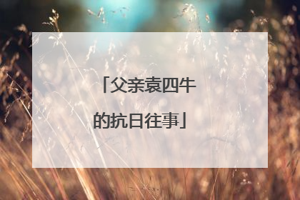父亲袁四牛的抗日往事