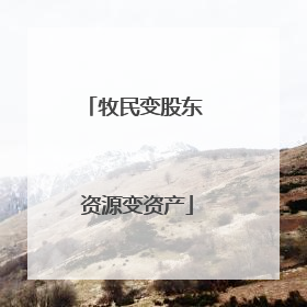 牧民变股东 资源变资产