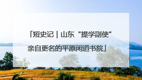 短史记｜山东“提学副使”亲自更名的平原闲道书院