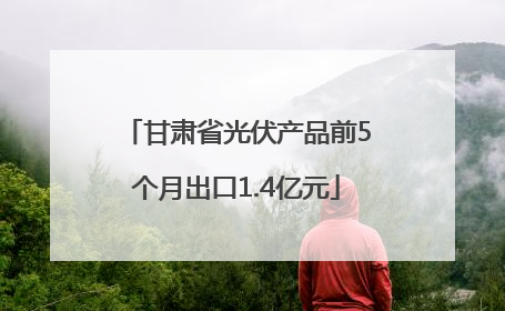 甘肃省光伏产品前5个月出口1.4亿元