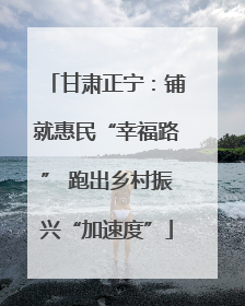 甘肃正宁：铺就惠民“幸福路” 跑出乡村振兴“加速度”