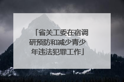 省关工委在宿调研预防和减少青少年违法犯罪工作
