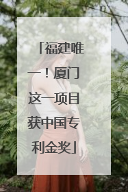 福建唯一！厦门这一项目获中国专利金奖