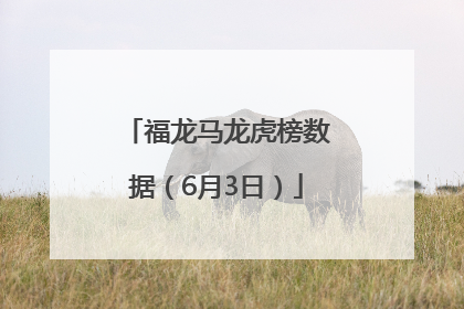 福龙马龙虎榜数据（6月3日）