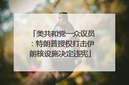 美共和党一众议员：特朗普授权打击伊朗核设施决定违宪