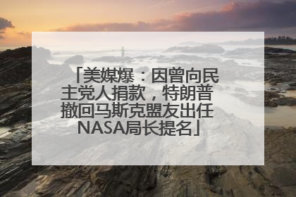 美媒爆：因曾向民主党人捐款，特朗普撤回马斯克盟友出任NASA局长提名
