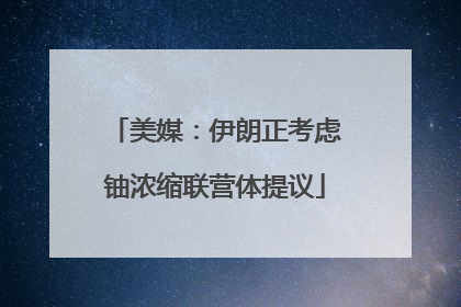 美媒：伊朗正考虑铀浓缩联营体提议