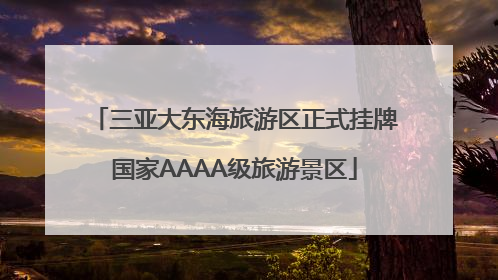 三亚大东海旅游区正式挂牌国家AAAA级旅游景区