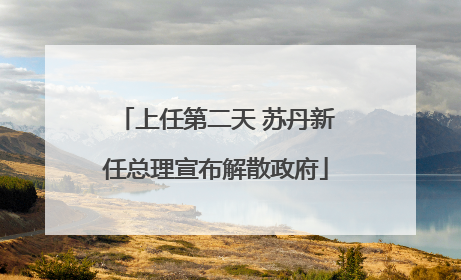 上任第二天 苏丹新任总理宣布解散政府
