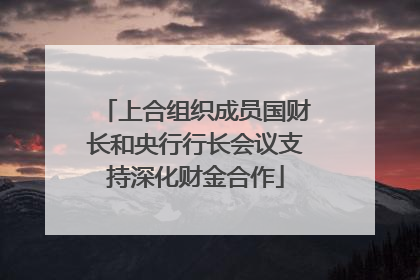 上合组织成员国财长和央行行长会议支持深化财金合作