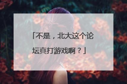 不是，北大这个论坛真打游戏啊？