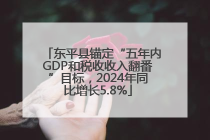 东平县锚定“五年内GDP和税收收入翻番”目标，2024年同比增长5.8%