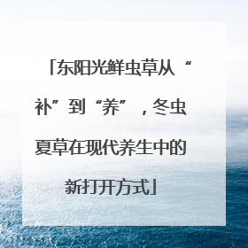 东阳光鲜虫草从“补”到“养”，冬虫夏草在现代养生中的新打开方式