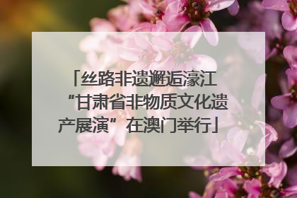 丝路非遗邂逅濠江 “甘肃省非物质文化遗产展演”在澳门举行