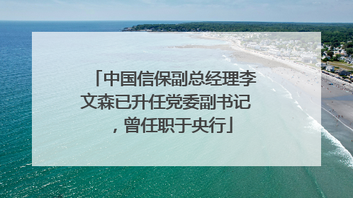 中国信保副总经理李文森已升任党委副书记，曾任职于央行