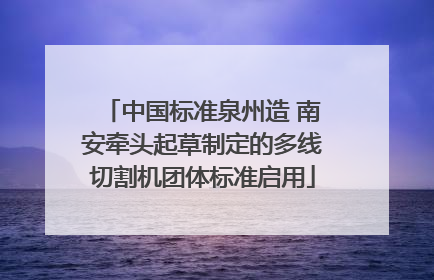 中国标准泉州造 南安牵头起草制定的多线切割机团体标准启用