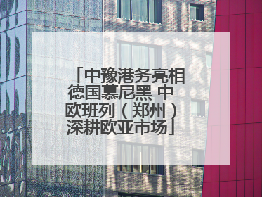中豫港务亮相德国慕尼黑 中欧班列（郑州）深耕欧亚市场