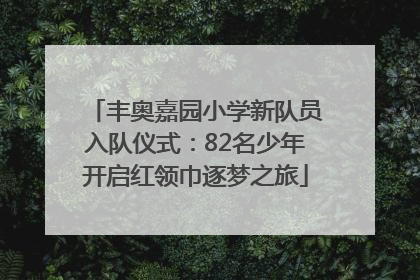 丰奥嘉园小学新队员入队仪式：82名少年开启红领巾逐梦之旅