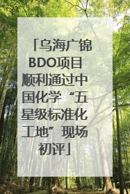 乌海广锦BDO项目顺利通过中国化学“五星级标准化工地”现场初评