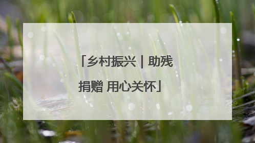 乡村振兴｜助残捐赠 用心关怀