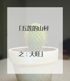 五莲的山村之：大旺