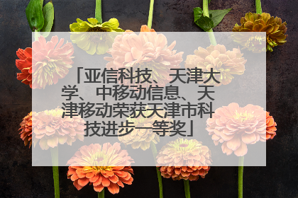 亚信科技、天津大学、中移动信息、天津移动荣获天津市科技进步一等奖