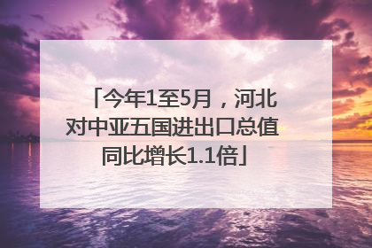 今年1至5月，河北对中亚五国进出口总值同比增长1.1倍