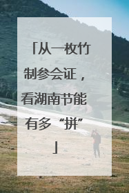 从一枚竹制参会证，看湖南节能有多“拼”