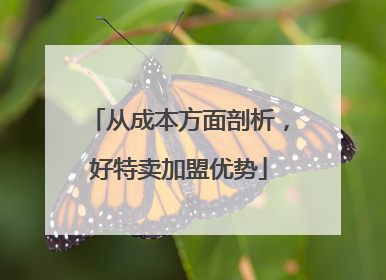 从成本方面剖析，好特卖加盟优势