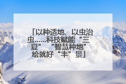 以种适地、以虫治虫……科技赋能“三夏” “智慧种地”绘就好“丰”景