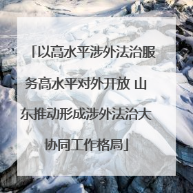 以高水平涉外法治服务高水平对外开放 山东推动形成涉外法治大协同工作格局