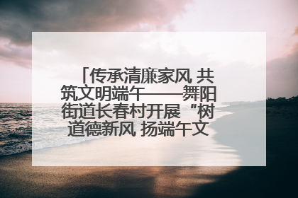 传承清廉家风 共筑文明端午——舞阳街道长春村开展“树道德新风 扬端午文化”主题活动