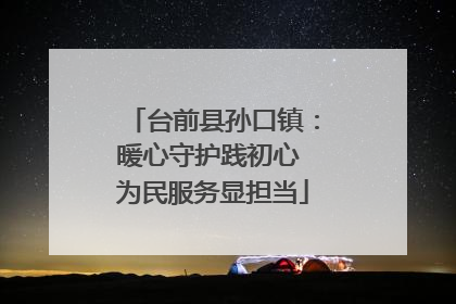 台前县孙口镇：暖心守护践初心 为民服务显担当