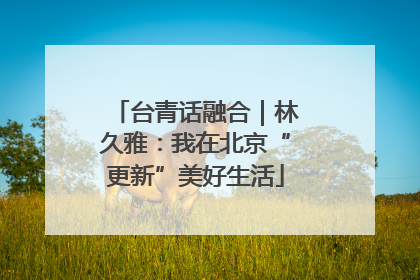 台青话融合｜林久雅：我在北京“更新”美好生活