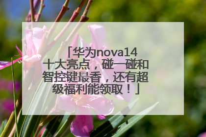 华为nova14十大亮点，碰一碰和智控键最香，还有超级福利能领取！